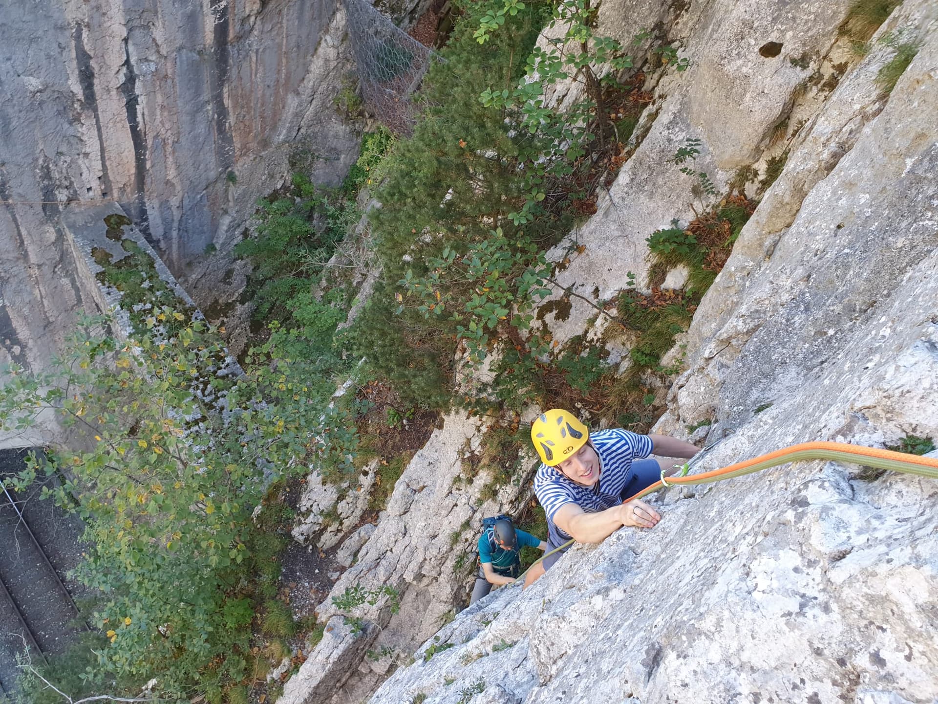 Climbing outside Moutier